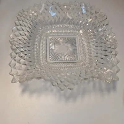 6 - Vintage Imperial Glass Crystal Cape Cod Pattern, Vintage 1950's Imperial Glass Daisy Button Vase, Indiana Diamond Crystal Dish...