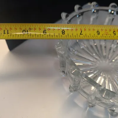 Vintage US Glass Broken Column Bowl Pedestal Serving Bowl & Clear Cake Platter