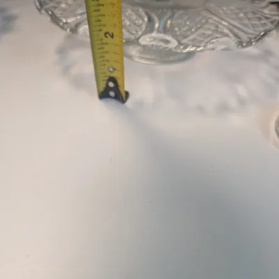 Vintage US Glass Broken Column Bowl Pedestal Serving Bowl & Clear Cake Platter