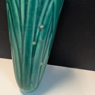 Vintage Glazed USA Flower Wall Pocket & Flower Vase