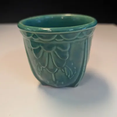 Vintage Glazed USA Flower Wall Pocket & Flower Vase