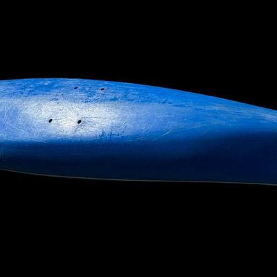 Sale Photo Thumbnail #85: Believed to be either the Dolphin or the Necky Spike. These are known for their unique flared hulls, deep lines, and excellent speed relative to comp. Measurement: 11’6”L. There is age related wear.