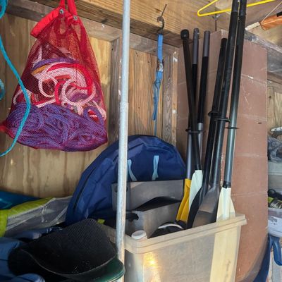 Sale Photo Thumbnail #167: Includes fuel cans, oars, bicycle helmets, fishing nets, and more.