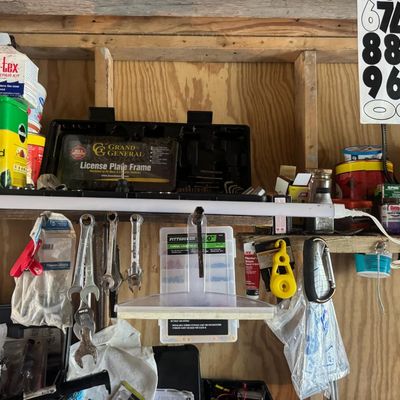 Sale Photo Thumbnail #187: Includes marine gas cans, tools, sporting goods, and more.