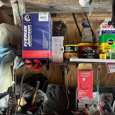 Sale Photo Thumbnail #186: Includes marine gas cans, tools, sporting goods, and more.