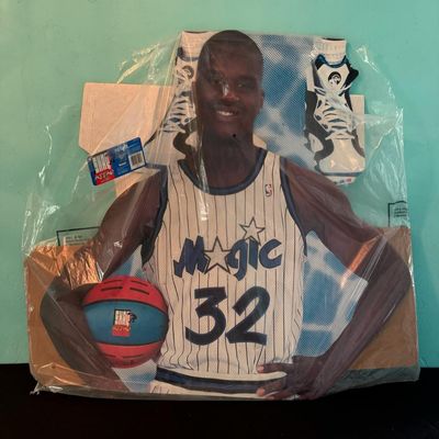 Sale Photo Thumbnail #272: This life-size cardboard cutout is still factory sealed. It stands 7’1” high when open. Pre-auction estimate: $150-$250.
