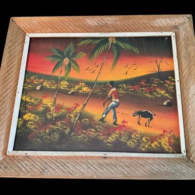 Sale Photo Thumbnail #280: This is believed to be signed Louis, and the attribution may be Jean-Baptiste Louis. It is believed to be a mid-century landscape.