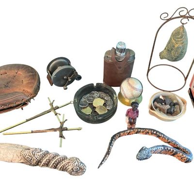Sale Photo Thumbnail #371: Includes a View Master, a Pflueger reel, an autographed baseball, shark teeth, and more. Total of 12+ items/collections.