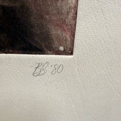 Sale Photo Thumbnail #517: Ready for framing.  Good condition, created in 1980. Approx. 32" x 26".