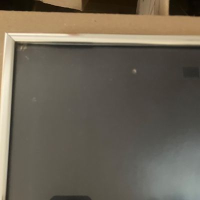 Signed Gregg Original Night Ocean Painting – Light Rays & Seagulls, Vintage Chrome Frame