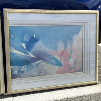 Peter Kitchell Signed Diptych Pair - '6 Inches Under #5' 1990 Abstract Underwater Lithographs