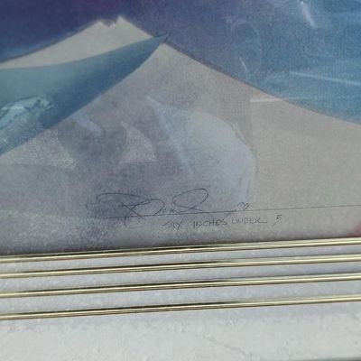Peter Kitchell Signed Diptych Pair - '6 Inches Under #5' 1990 Abstract Underwater Lithographs