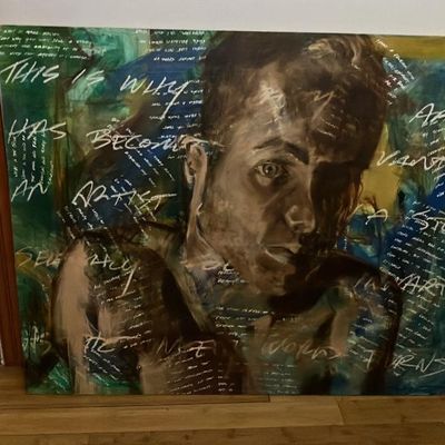 Original Oil Painting "Peer Pressure" by Blaine Anderson 47.5" x 39.5"