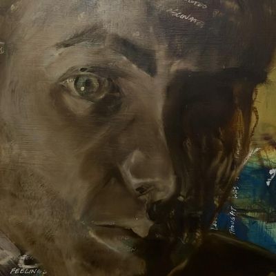 Original Oil Painting "Peer Pressure" by Blaine Anderson 47.5" x 39.5"