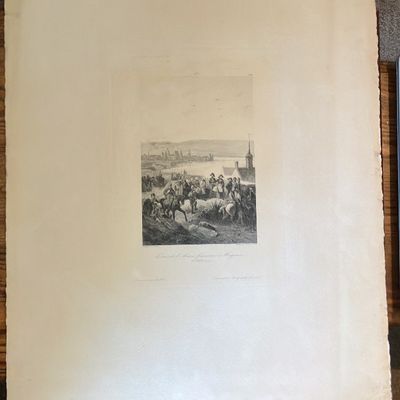 19th Century Steel Engraving - French Army Enters Mainz (Mayence) 1792