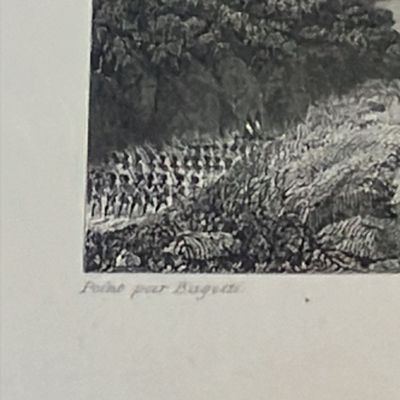 19th Century Steel Engraving - Prise du Pont de Lecco 1800 (Napoleonic Wars)