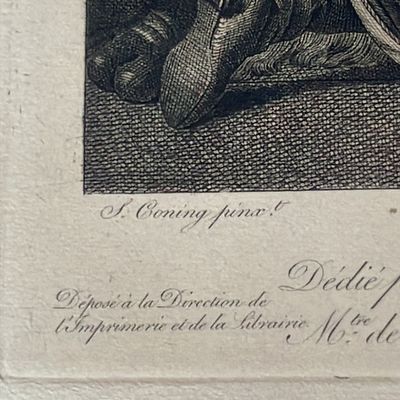 19th Century Engraving - Isaac Jacob et Rebecca (Biblical Scene) - J.P. de Frey after S. Coning