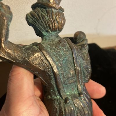 Solid Bronze Clown Juggler Sculpture - 8.5" Tall, Signed & Marked
