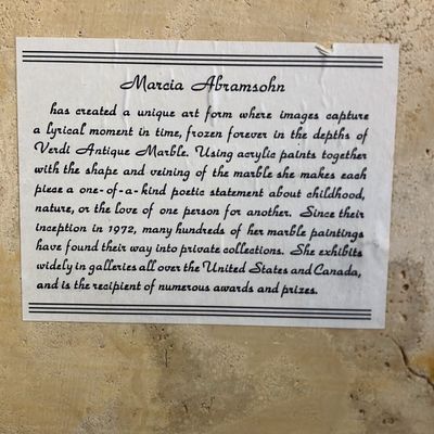 Original Marcia Abramsohn Verdi Antique Marble Painting - Pueblo Girl Southwest Art 15x16"