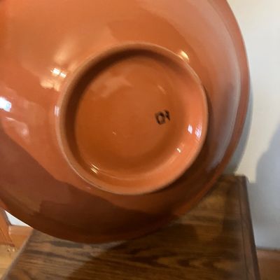Vintage Large DH Pottery MCM Hand-Painted Terracotta Fish Centerpiece Bowl - 17" Diameter, 3 Fish