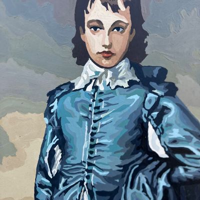 Mid-Century Paint-by-Number Pair: The Blue Boy & Pinkie – Framed 20x30