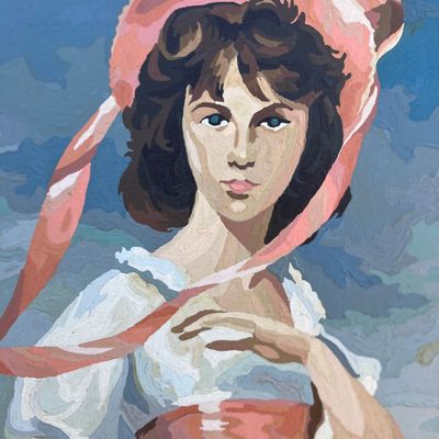 Mid-Century Paint-by-Number Pair: The Blue Boy & Pinkie – Framed 20x30