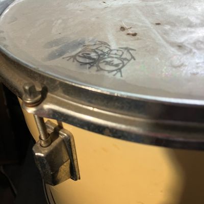 Vintage Pearl Export 13" Tom-Tom Drum – Cream/Yellow Wrap, Good Condition, Remo Head