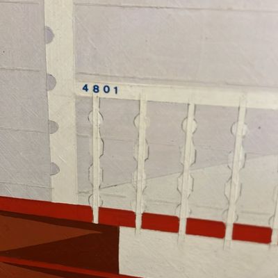 Signed 1969 Folk Art ‘Victoriana 4801’ by Gross – Large Diamond Porch Scene 34” Acrylic on Masonite