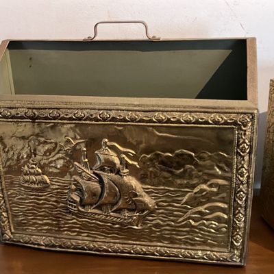 Vintage Brass Magazine Racks / Newspaper Holders