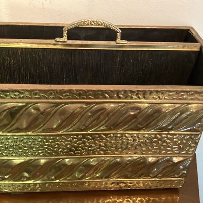 Vintage Brass Magazine Racks / Newspaper Holders