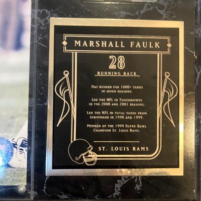 Marshall Faulk St. Louis Rams Steiner Sports Framed Photo Plaque - MVP Era, HOF Running Back w/ Stats & Hologram