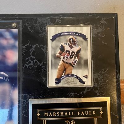 Marshall Faulk St. Louis Rams Steiner Sports Framed Photo Plaque - MVP Era, HOF Running Back w/ Stats & Hologram