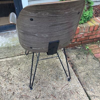 Sirio Modern Curved Wood Shell Armchair Brown