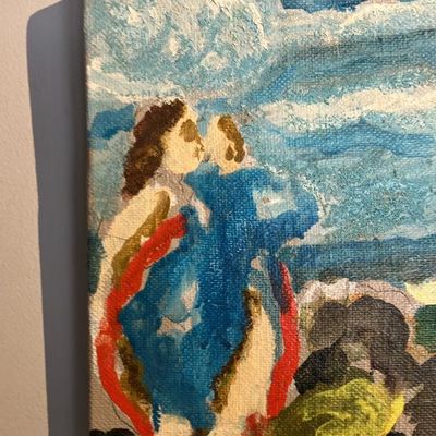 John Gwinn Original Acrylic - Ethereal Figures in Flight (Mythic Scene)