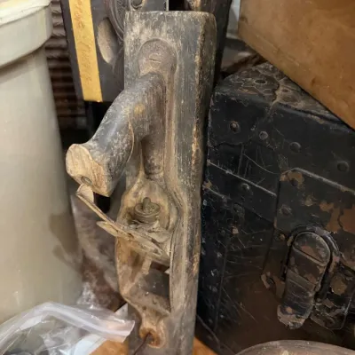 Sale Photo Thumbnail #41: Antique wooden jointer plane close-up