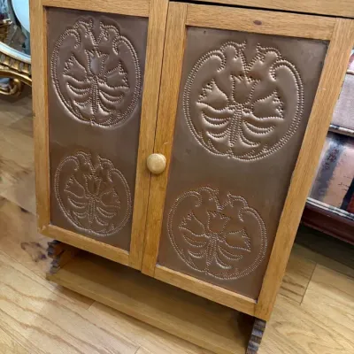 Sale Photo Thumbnail #65: Punched tin panel pie safe cabinet
