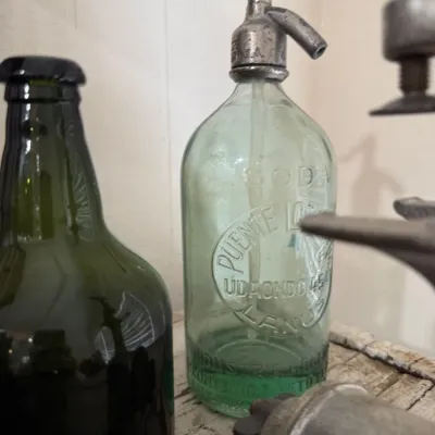 Sale Photo Thumbnail #93: Antique etched glass soda siphon bottle