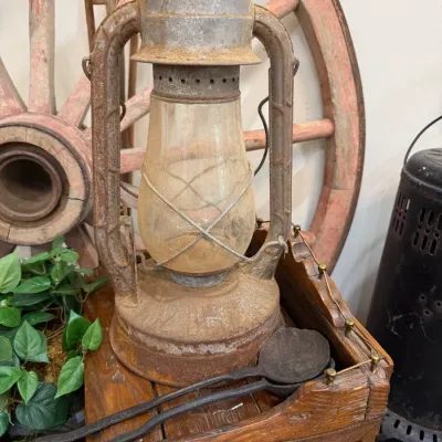 Sale Photo Thumbnail #192: Antique kerosene barn lantern