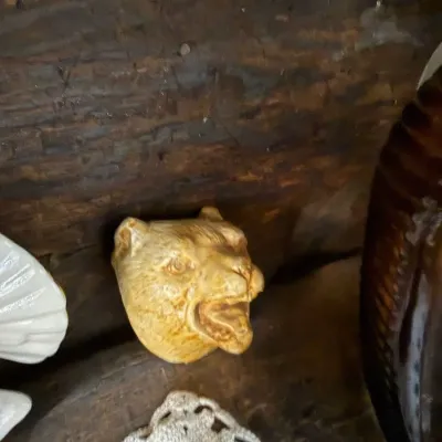 Sale Photo Thumbnail #277: Carved meerschaum lion head pipe bowl