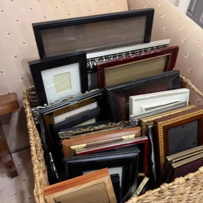 Sale Photo Thumbnail #443: Basket lot of assorted picture frames