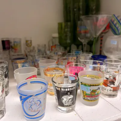 Sale Photo Thumbnail #617: Collection of souvenir shot glasses