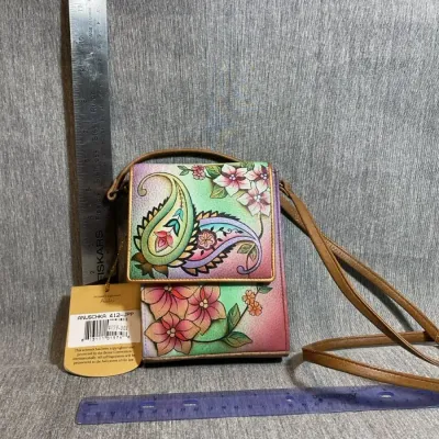  Hand Painted Anuschka Floral Bag  