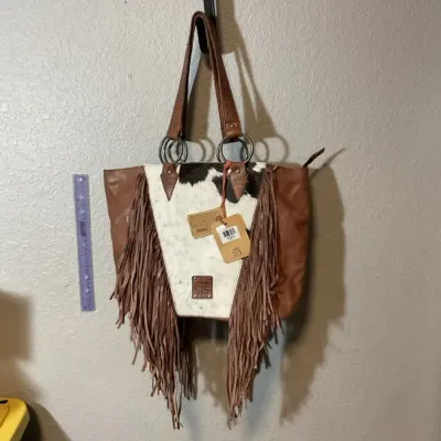 STS Ranchwear Cowhide Fringe Purse