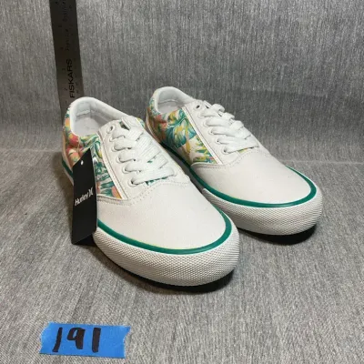 US 7 Hurley Tropical/White Canvas Sneakers 