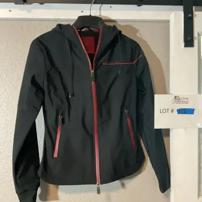 Vestrum Italy Nashira Hooded Softshell Outerwear Black Sporty Training Coat Red Trim Medium