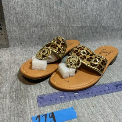 Sunset Sweet Tea US 7 Flip-Flops Leopard Print