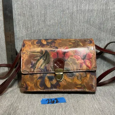 Patricia Nash Lanza Crossbody Bag Leather Sienna Sunset Floral Purse