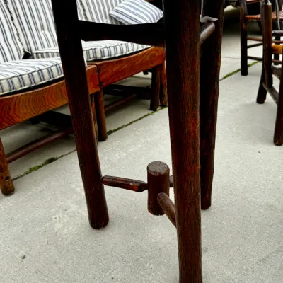 Old Hickory Round Rustic Wood Side Table