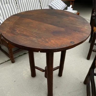 Old Hickory Round Rustic Wood Side Table