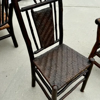 Old Hickory Rustic Hickory and Woven Cane Dining Chair